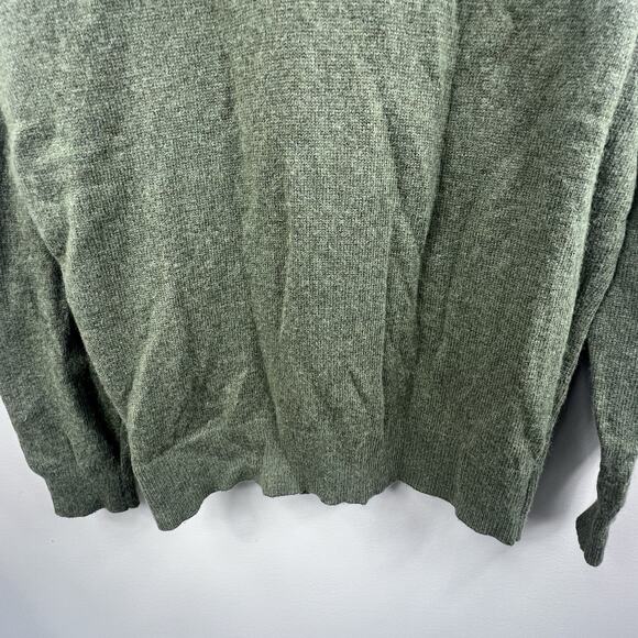 J Crew Olive Green Sweater Hoodie Size M Lambswool blend - Picture 3 of 10